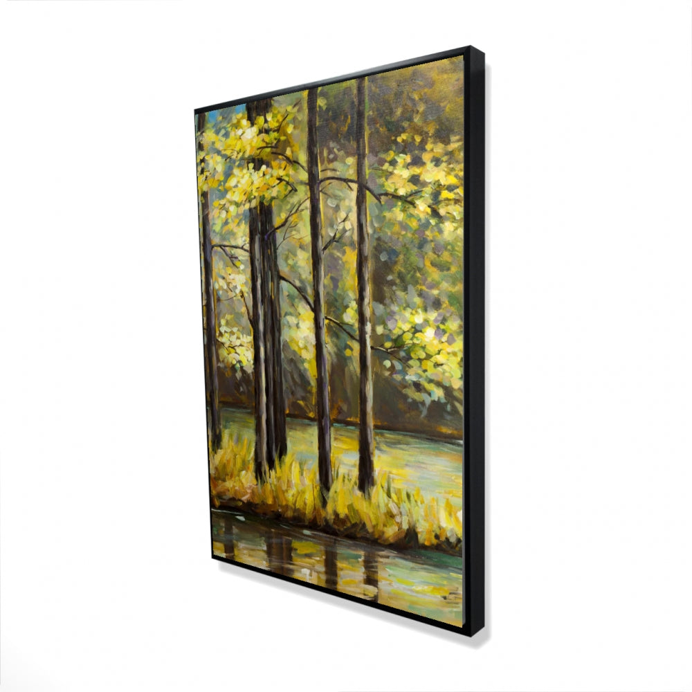 Trees in the Middle of | Framed Print On Canvas 24" X 36"