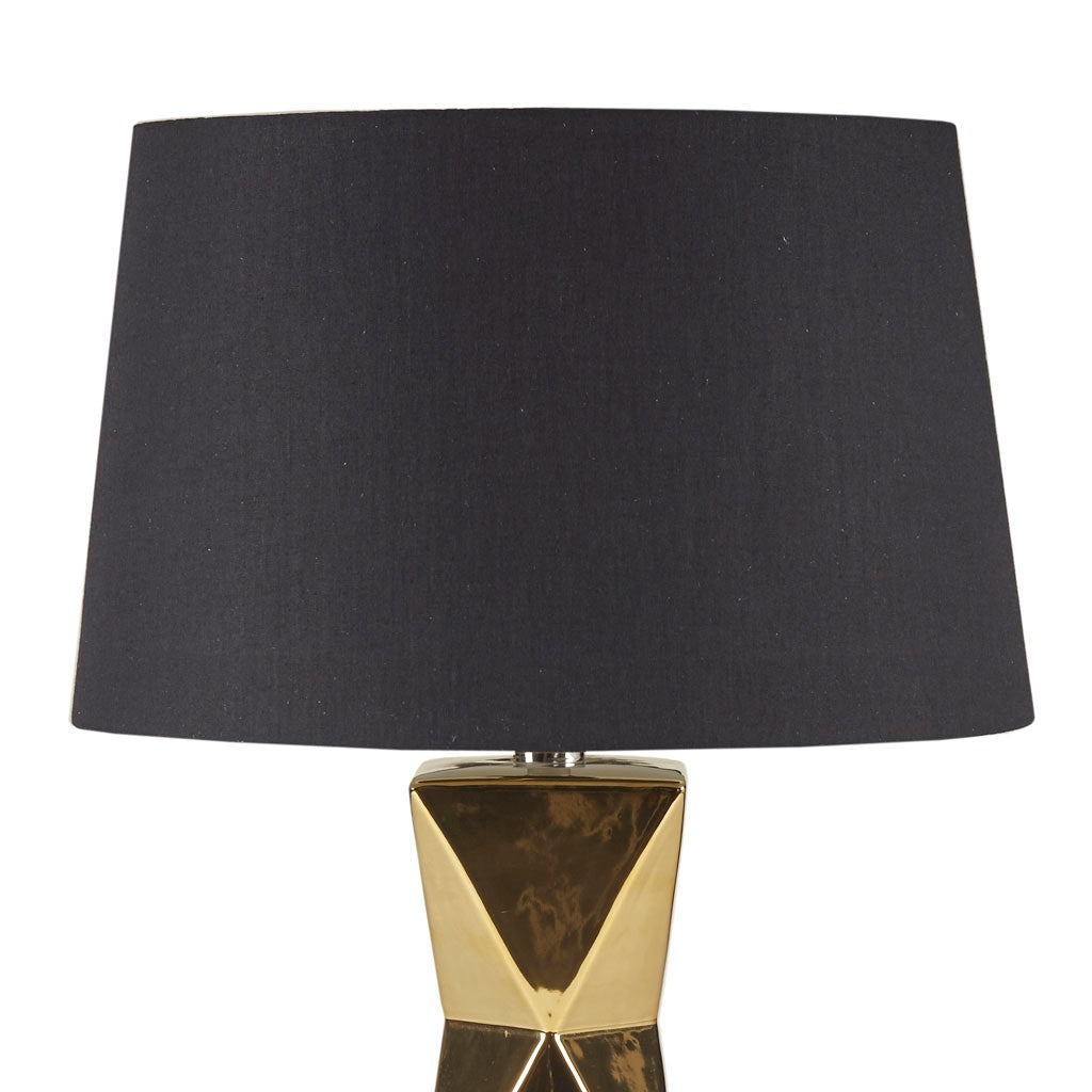 Tali Geometric Ceramic Table Lamp, Gold