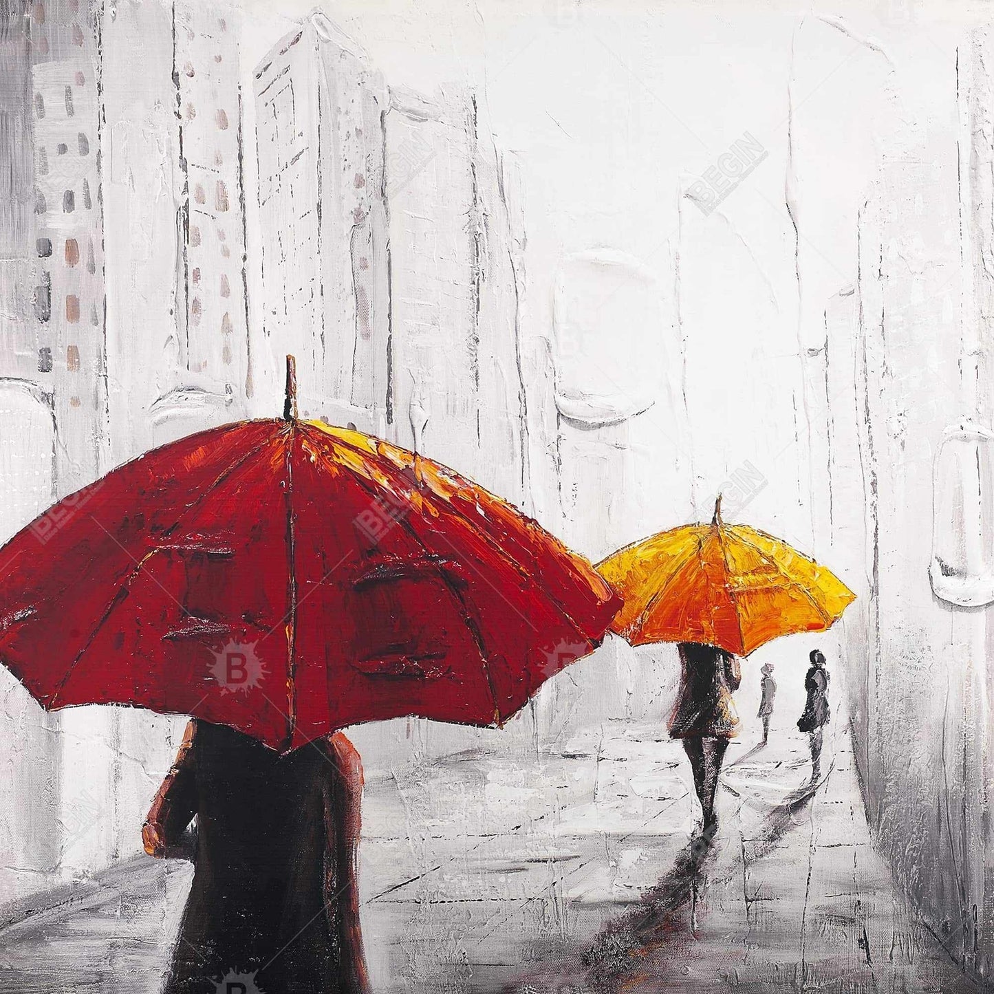 Passersby with | Fine Art Print On Canvas 48" X 48"