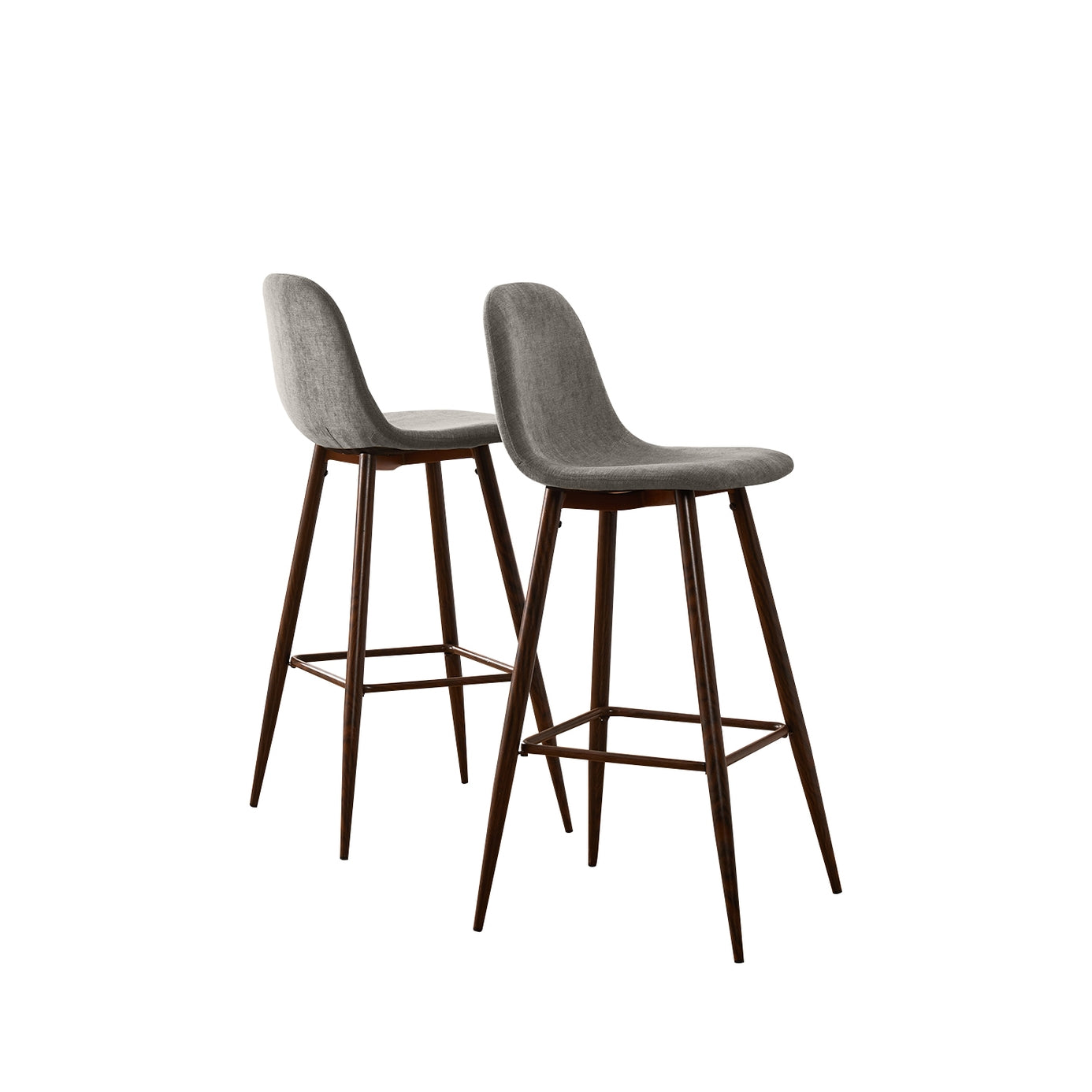 Charlton Counter Upholstery Bar & Counter Stool (Set of 2) DARK GREY TERRY WALNUT METAL