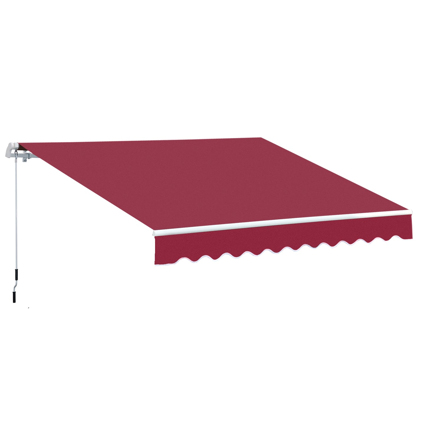 Outsunny 12x8ft Sun Awning Retractable Sun Shade For Decks Home Depot Awning, Wine Red