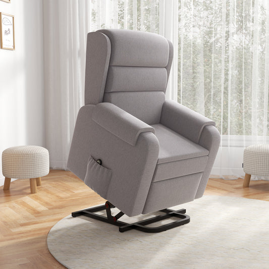 Lift Chair for Elderly, Power Chair Recliner with Footrest, Remote Control, Side Pockets for Living Room