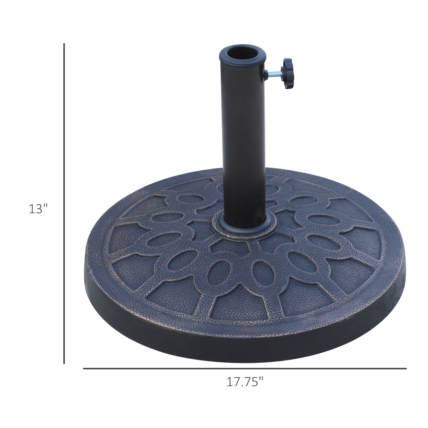 Resin Round Patio Umbrella Stand Base Coated Pole Market Garden Umbrella Holder Parasol Holder Bronze