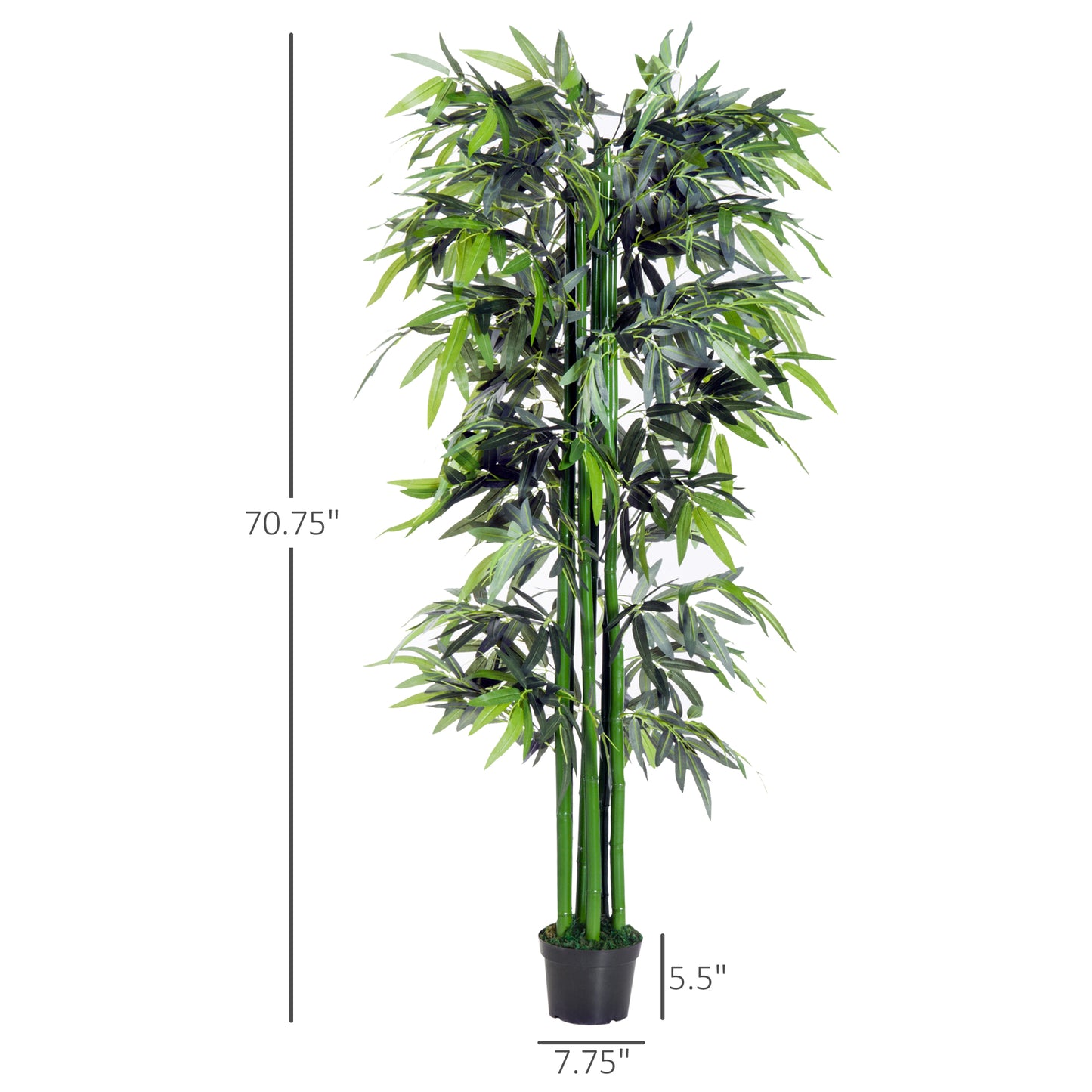 6FT Artificial Bamboo Tree Fake Decorative Plant with Nursery Pot for Indoor or Outdoor Décor