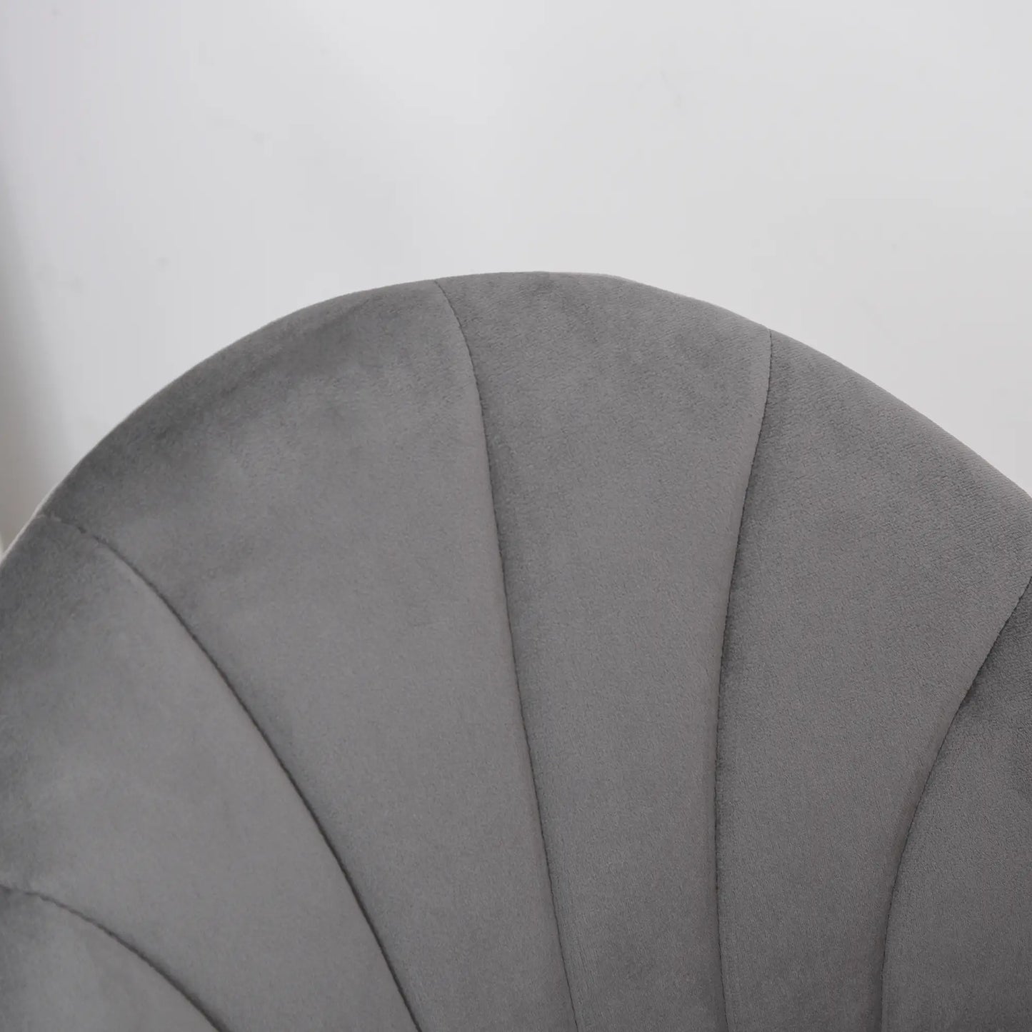 Armless Dining Chairs with Curved Backrest, Velvet-feel Accent Chairs in Grey