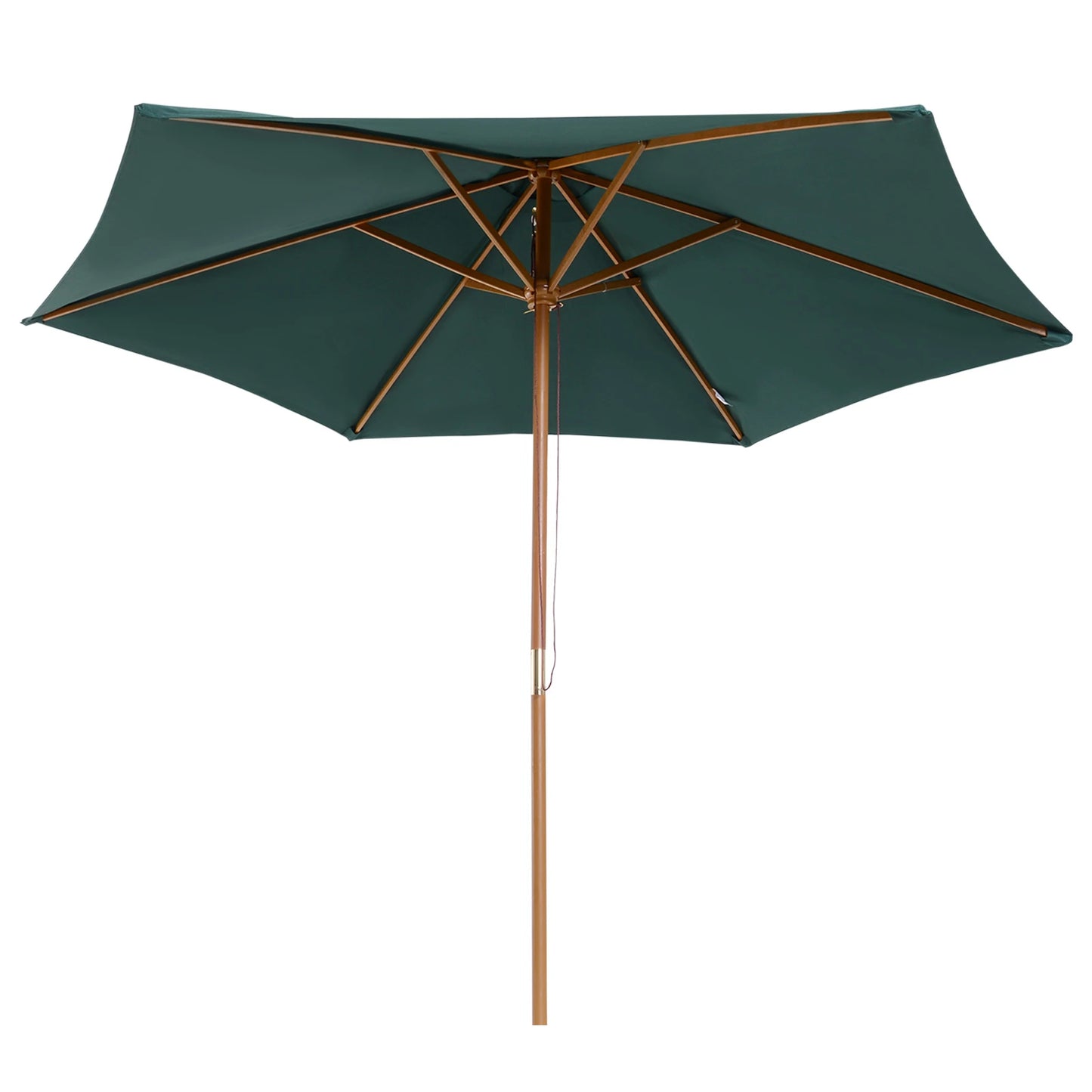 9' x 8' H Patio Umbrella, Market Umbrella with Hardwood Frame and Wind Vent, in Green