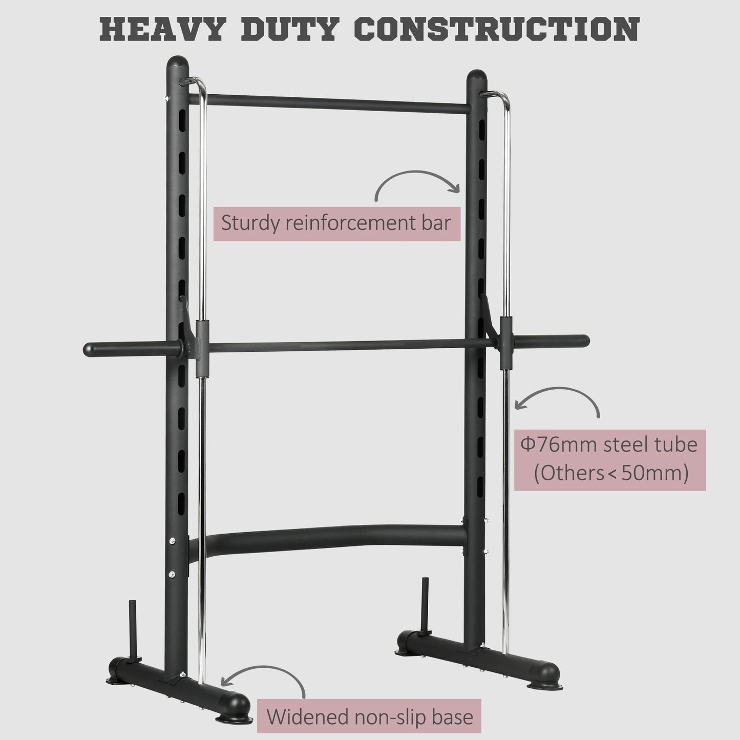 Adjustable Squat Rack with Pull Up Bar and Barbell Bar, Multi-Function Weight Lifting Half Rack for Home Gym Strength Training