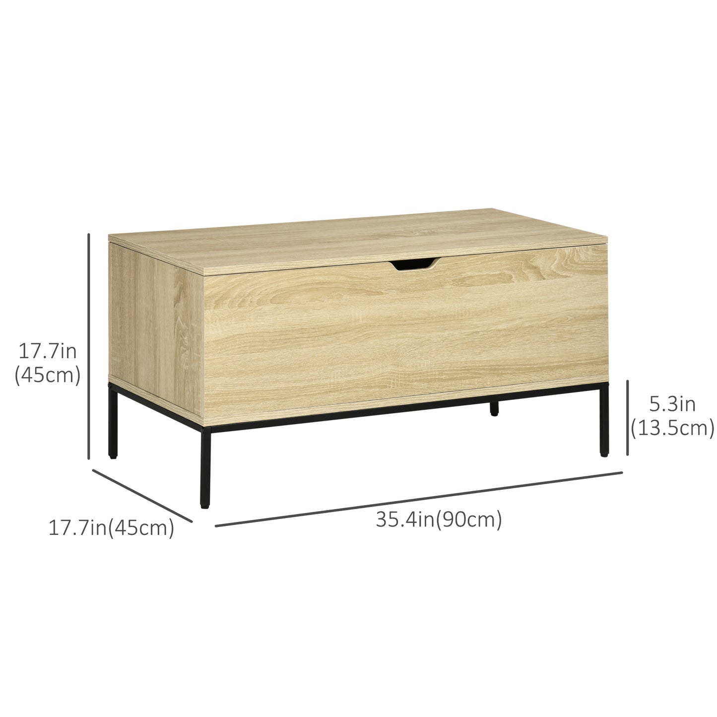 Storage Bench, Lift Top Storage Chest, Shoe Bench, Toy Box Organizer with Steel Legs and Safety Hinge, for Bedroom, Entryway, Living Room, Natural