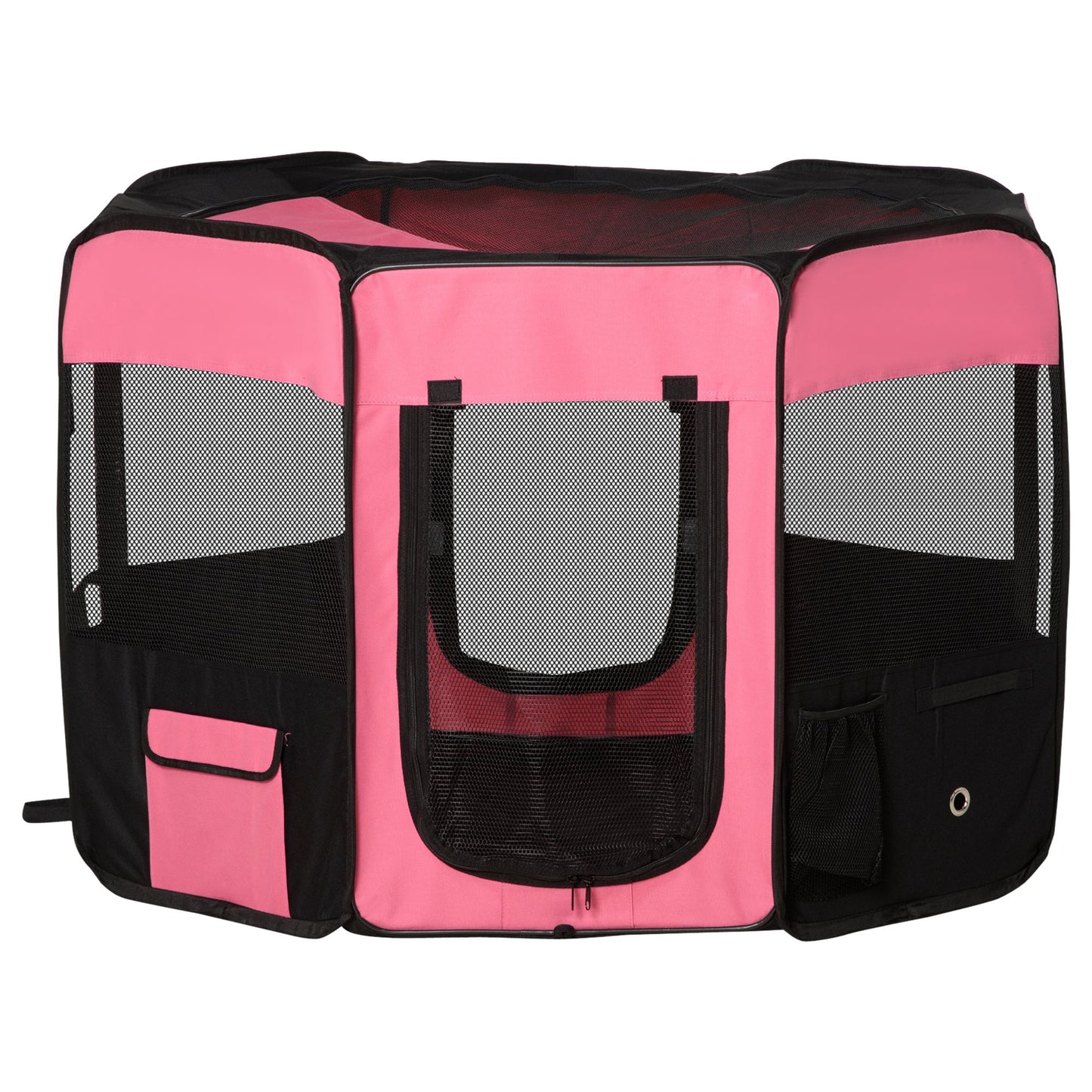 46-inch Pet Playpen Soft Exercise Puppy Dog Pen Portable Crate New Pink Carry Bag Included