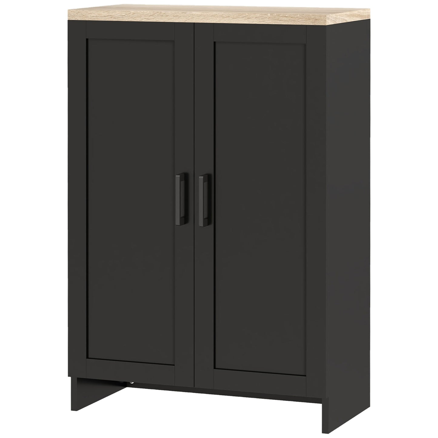 Modern Storage Cabinet with Doors and Adjustable Shelf for Kitchen, Living room, 23.6" x 11.8" x 35.4", Black