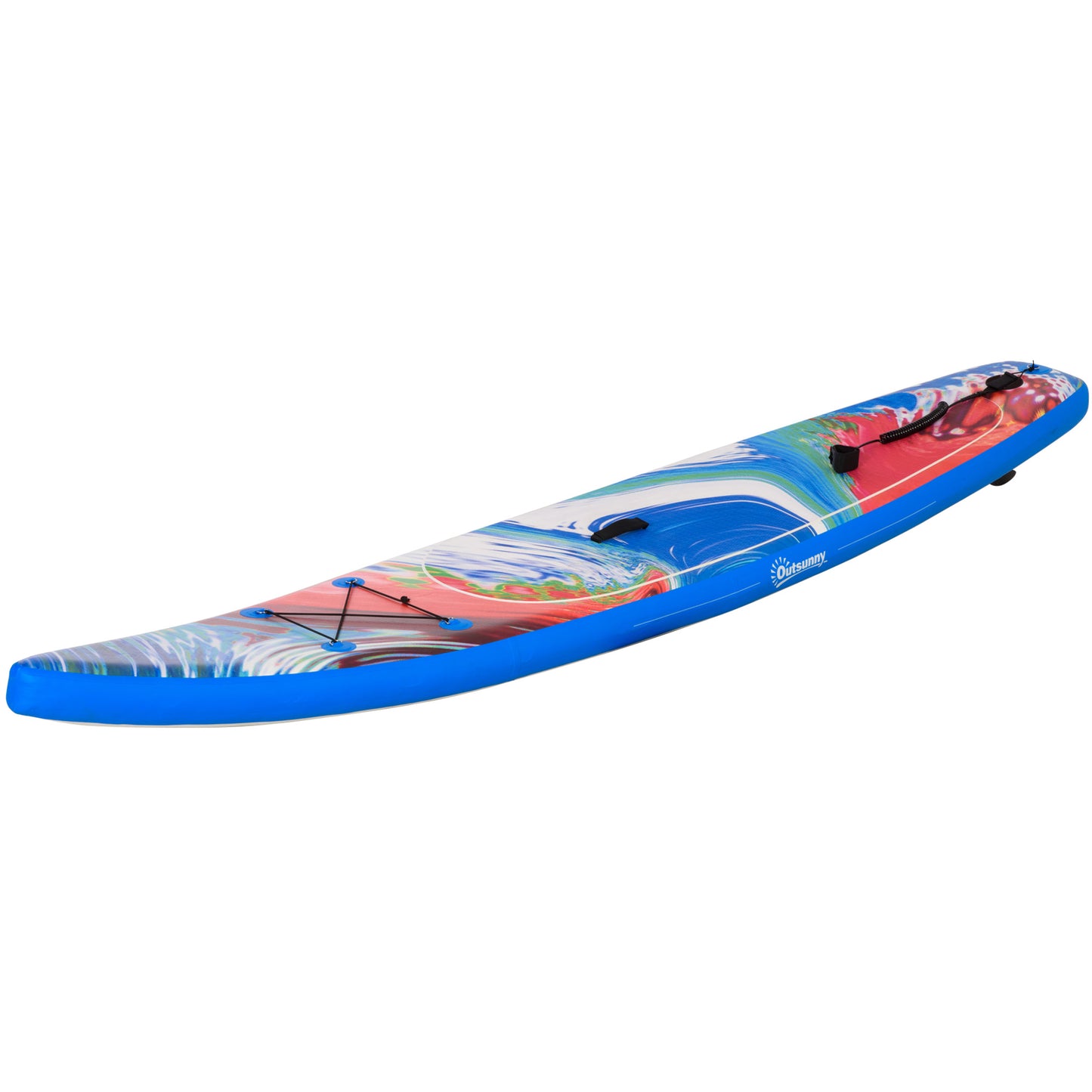 Inflatable Paddle Board, Stand Up Paddle Board Adjustable Aluminum Paddle Non-Slip Deck Colorful Spray-painting Board with ISUP Accessories & Carry Bag, 11'9'' x 30" x 6", Blue