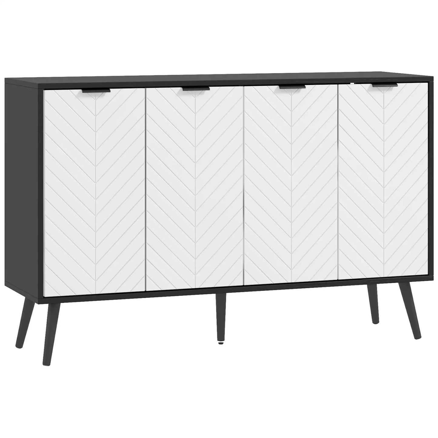 Modern Sideboard Buffet, with Adjustable Shelves in Black