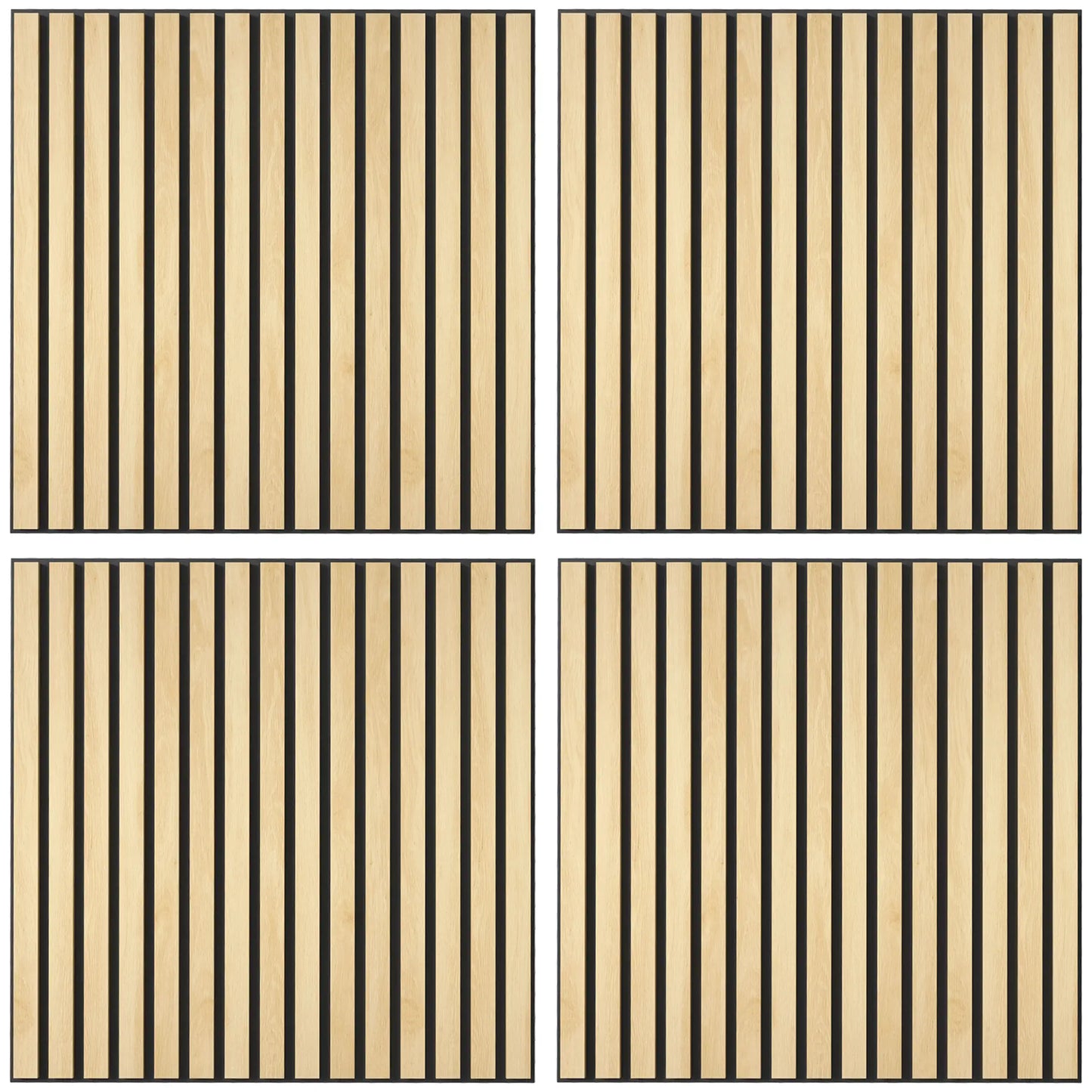 24"x24" Wood Panels Wall Decor,Sound Absorbing Slat Wall For Interior Wall Decor, in Oak