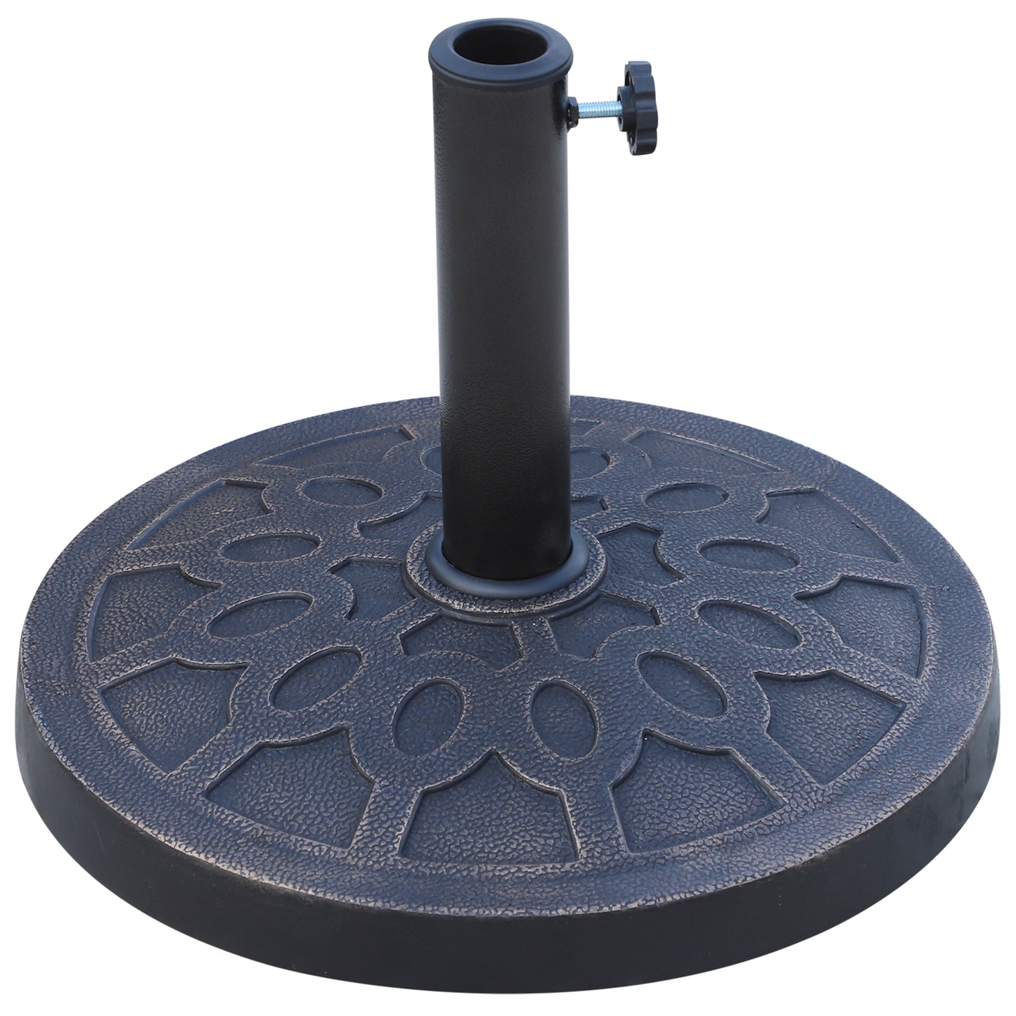 Resin Round Patio Umbrella Stand Base Coated Pole Market Garden Umbrella Holder Parasol Holder Bronze