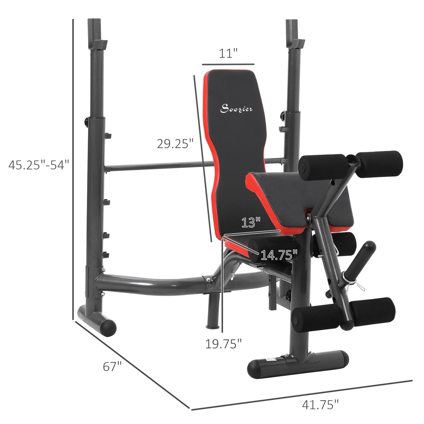 Weight Bench, Heavy Duty Multiple Function Workout Adjustable Bench with Preacher Curl, Leg Developer