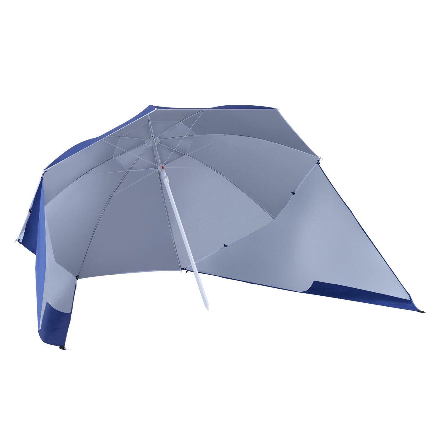 7.5ft 2-in-1 Umbrella Shelter Beach Sport Umbrella with Silver Coated UV50 Protection, Blue