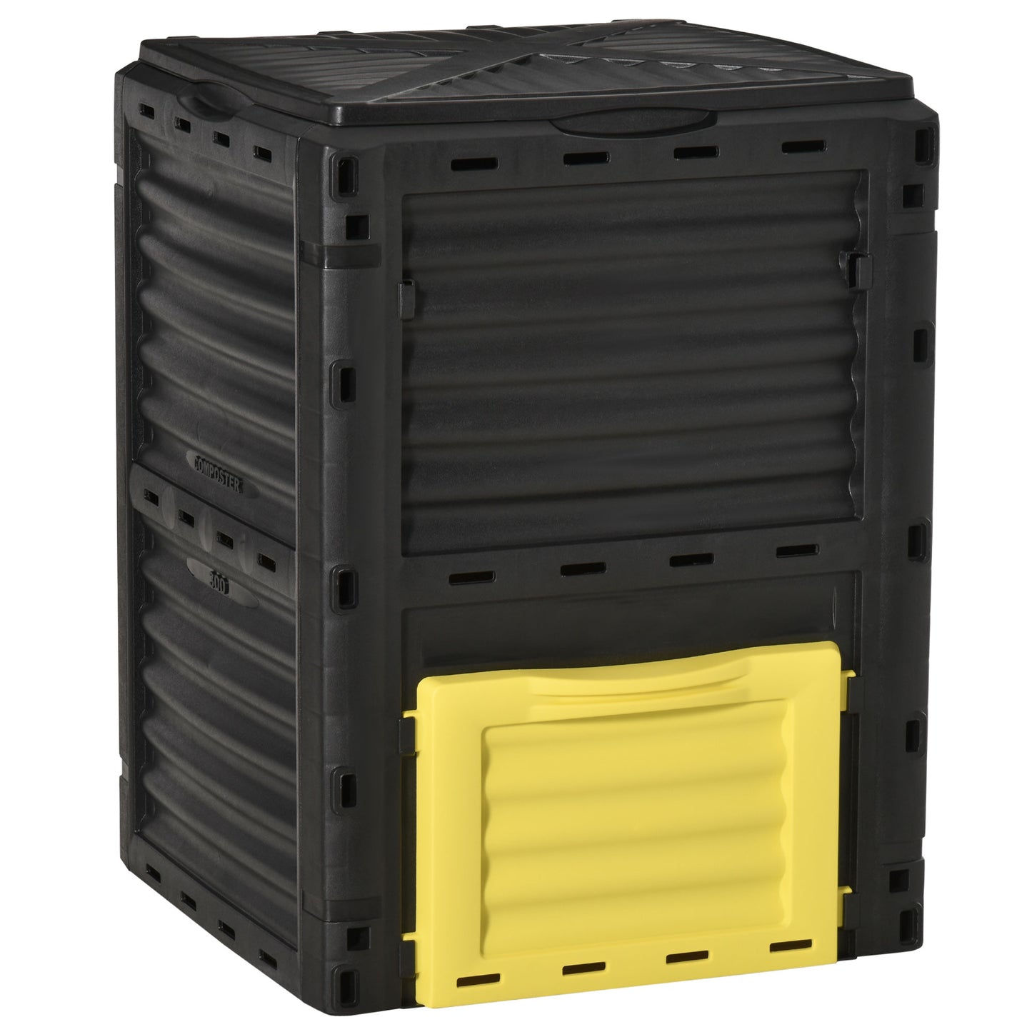 Garden Compost Bin Large Outdoor Compost Container 80 Gallon Fast Creation of Fertile Soil Aerating Compost Box, Yellow