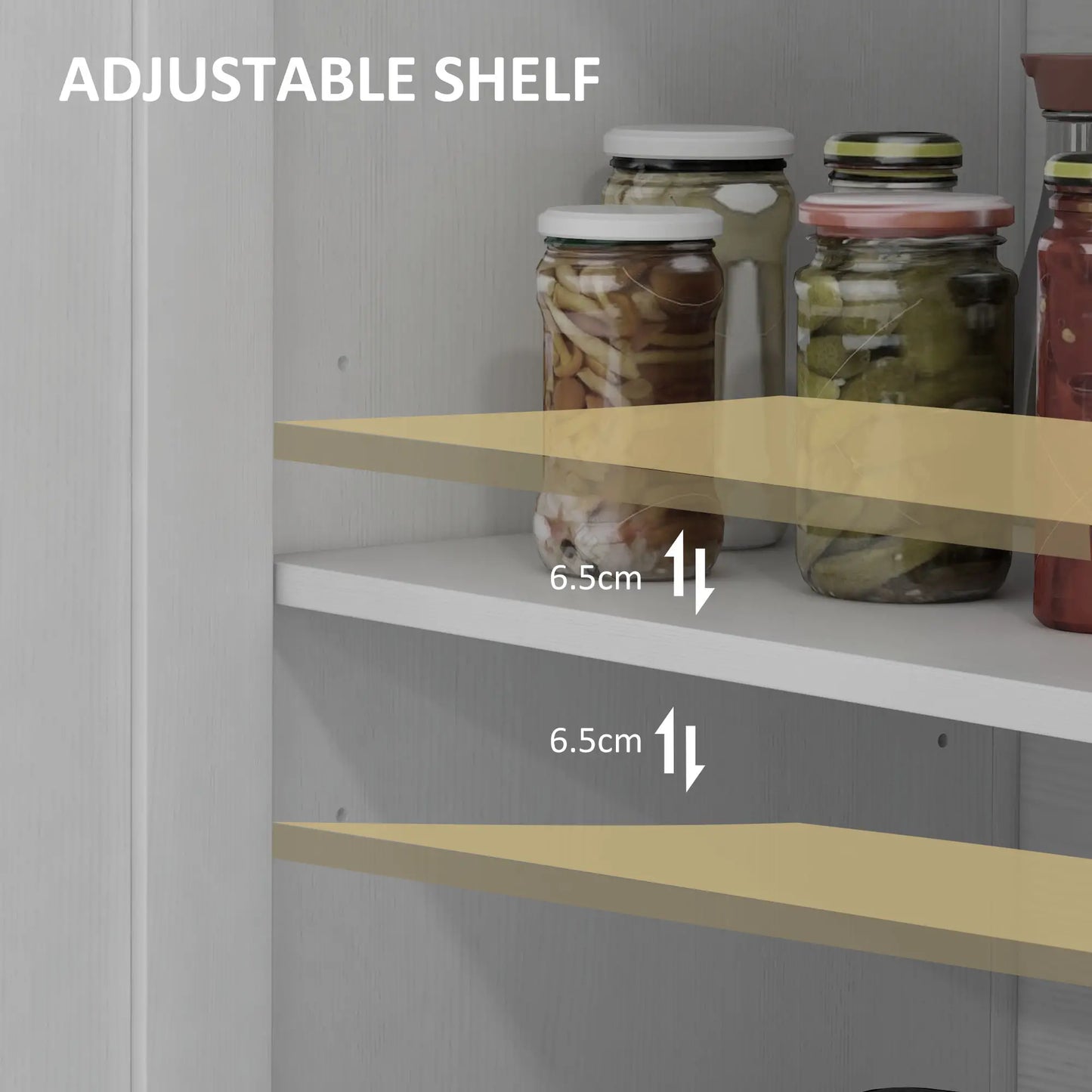 Sideboard Buffet with Barn Door and Adjustable Shelf in White