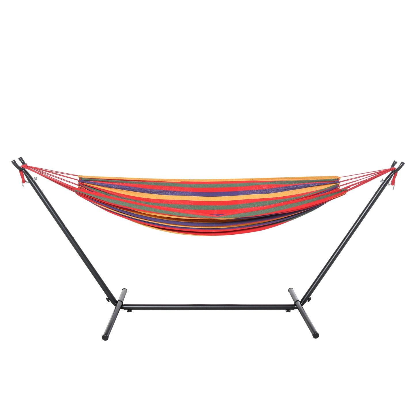 Patio Hammock with Stand, Fabric Outdoor Hammock Bed with Stand, Free Standing Adjustable Lounge Chair Includes Portable Carrying Case for Outdoor or Indoor