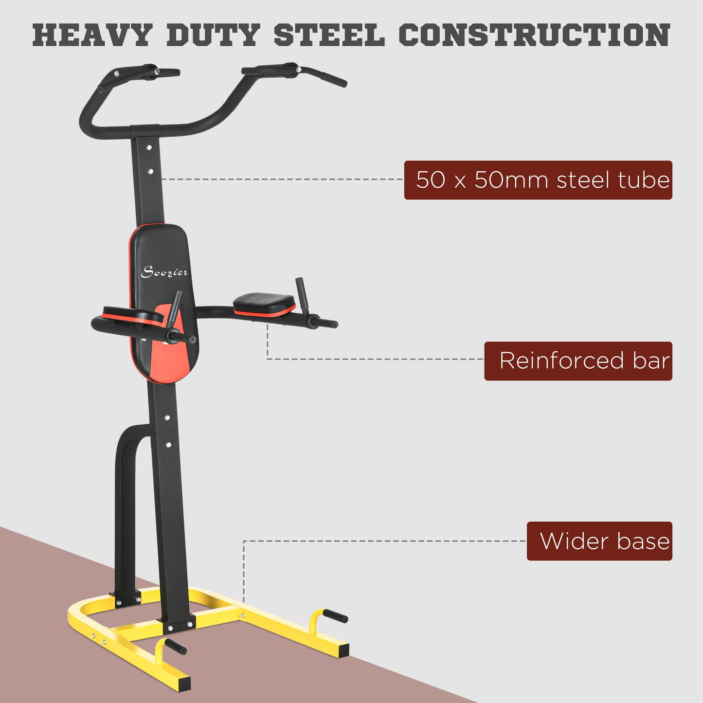 Multi-Function Power Tower, Pull Up Stand with Dip Station and Push-up Stand, Power Rack Home Gym Equipment