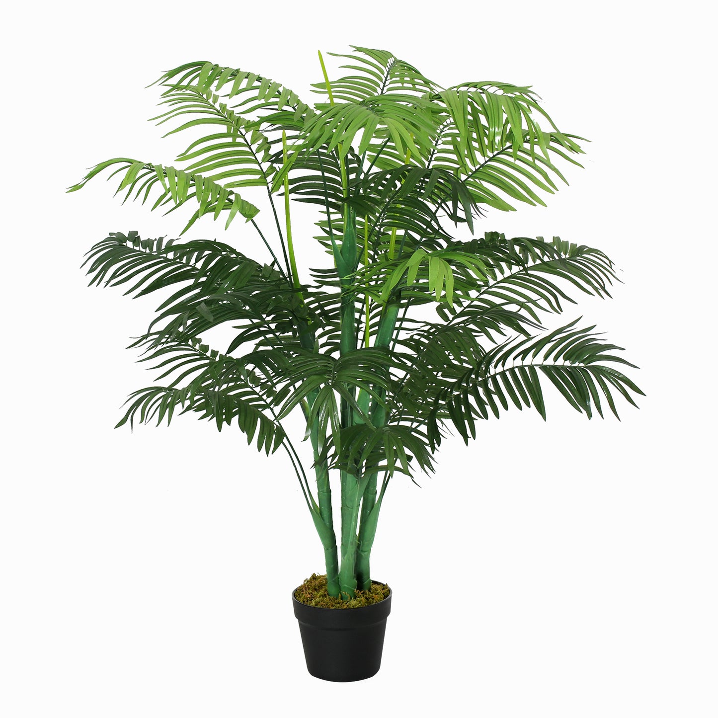 4FT Artificial Palm Tree Faux Plant with 18 Leaves in Nursery Pot for Indoor Outdoor Greenery Home Office Decor