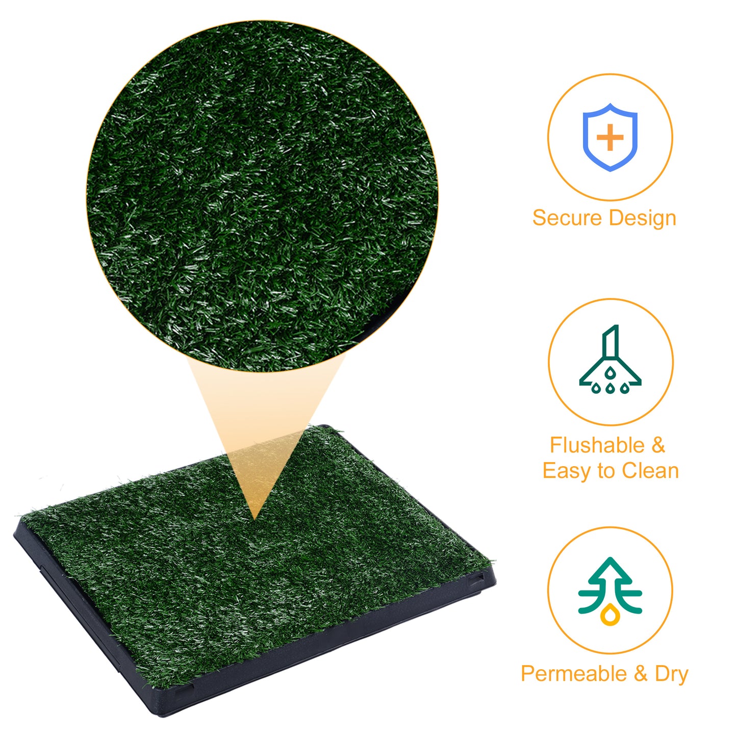 Dog Training Toilet, Puppy Pee Pads, Pet Artificial Grass Turf with Tray, Easy to Clean, Indoor Outdoor