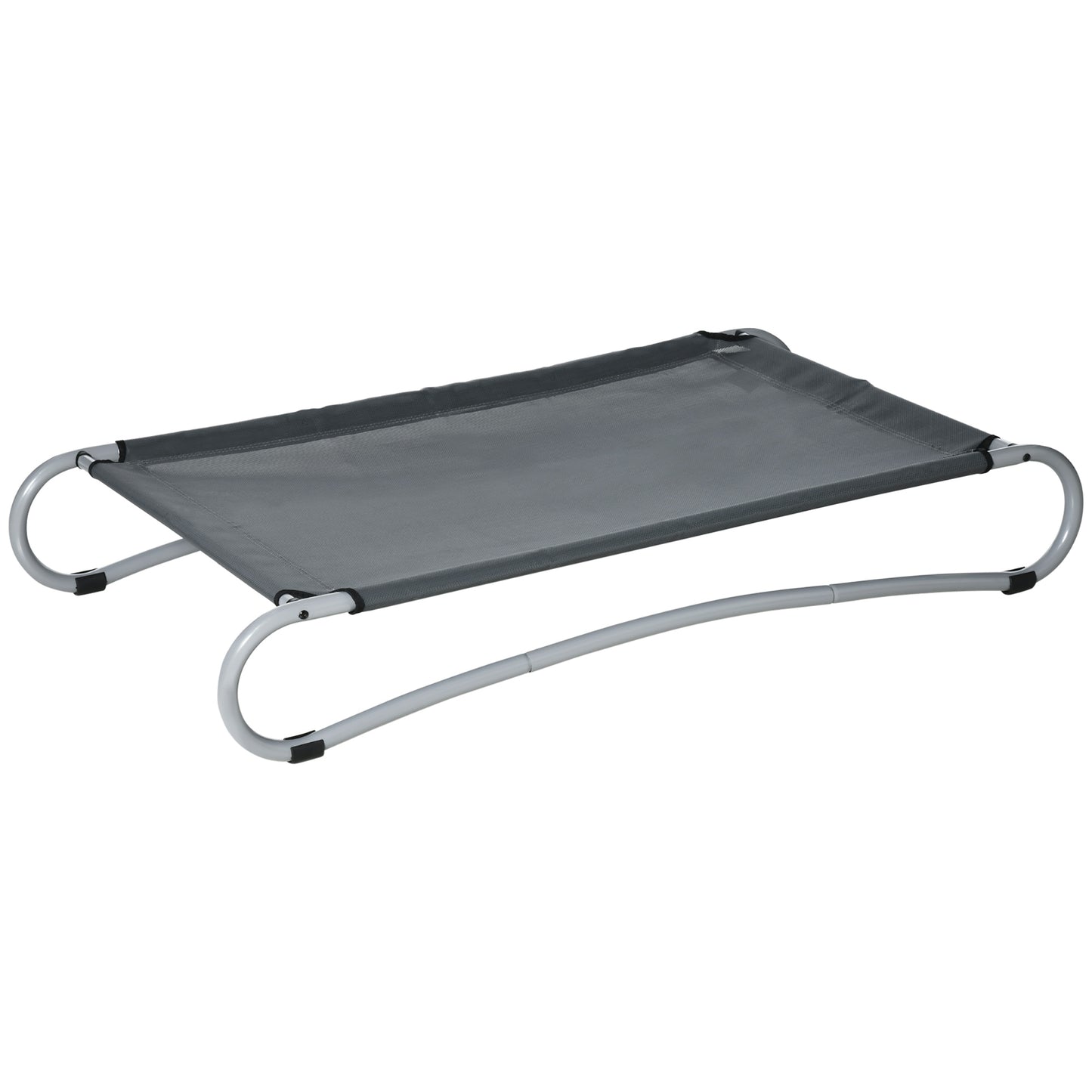 Elevated Dog Bed, Pet Cot, Steel Frame and Breathable Mesh Surface, Unique Designed Elevated Bottom, for Indoor or Outdoor Use, Grey