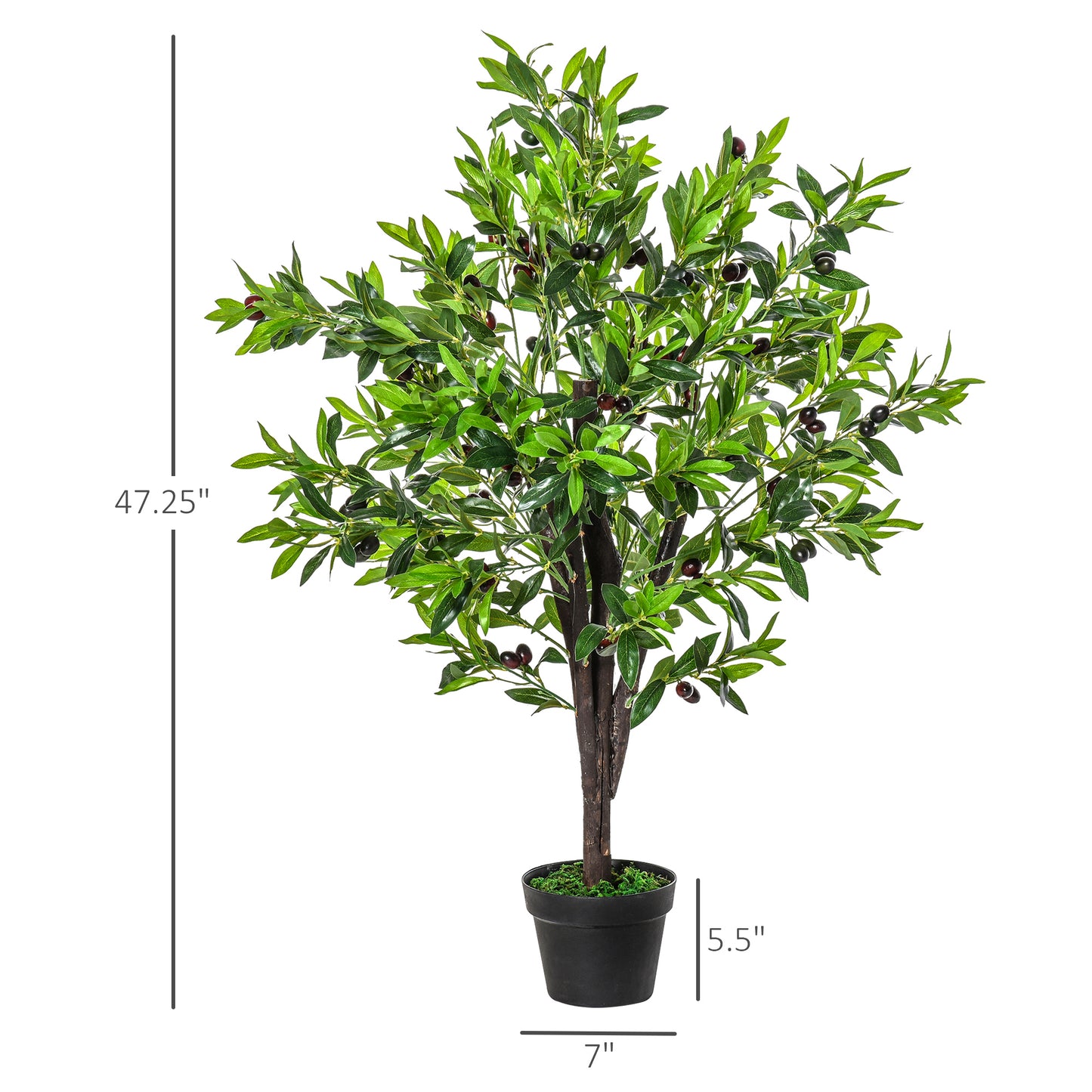 4FT Artificial Olive Tree, Faux Decorative Plant in Nursery Pot for Indoor or Outdoor Décor, Green