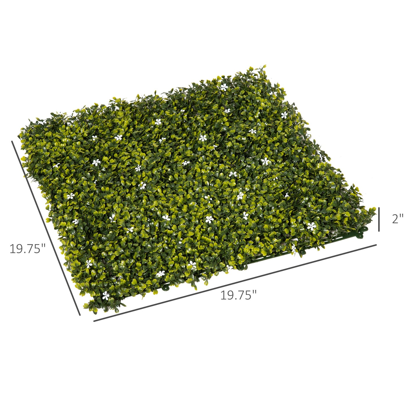 12PCS 20" x 20" Artificial Boxwood Panels UV Protected Milan Leaf Grass Privacy Fence Screen Topiary Hedge Plant Greenery Wall for Home Garden Backyard Balcony party