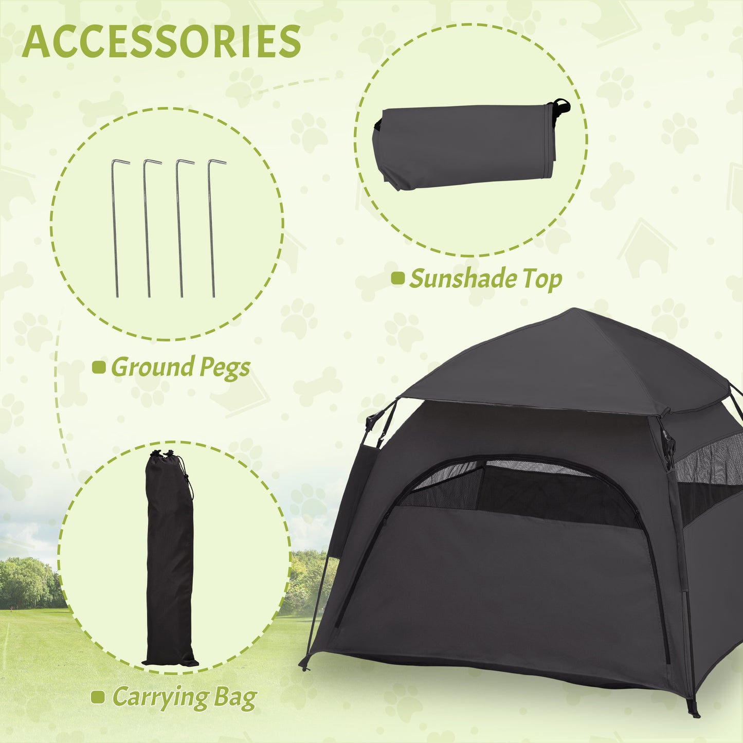 op Up Dog Tent for Large, Extra Large Dogs, Portable Pet Playpen Tent for Beach, Backyard, Home, Grey