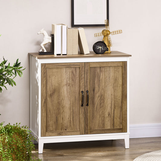 Farmhouse Sideboard, Storage Cupboard with 2 Doors and Shelves Kitchen, Living room, 30.9" x 15.4" x 30.9", Dark Oak