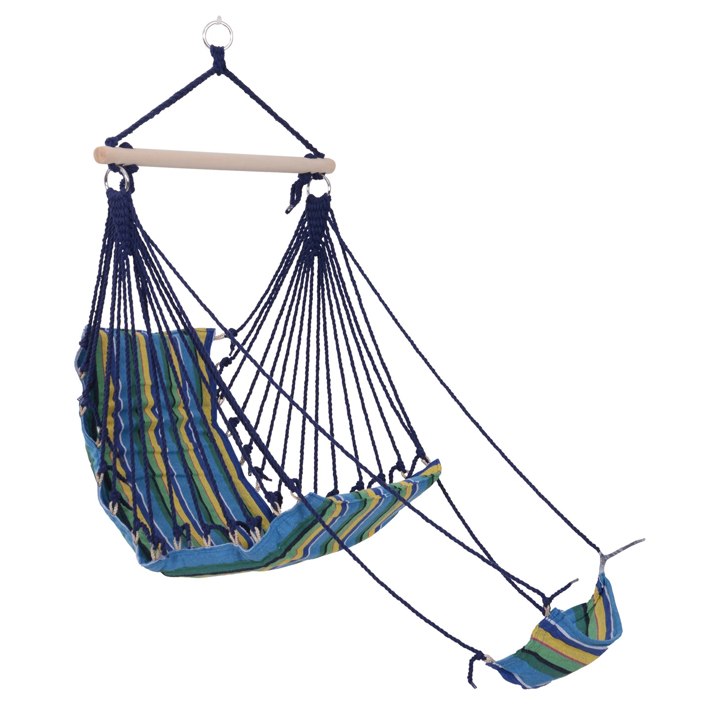 Outsunny Patio Hammock Chair, Hanging Hammock Padded Seat Air Deluxe Sky Swing with Footrest for Any Indoor or Outdoor Spaces Camping Sleeping Reclining Chair