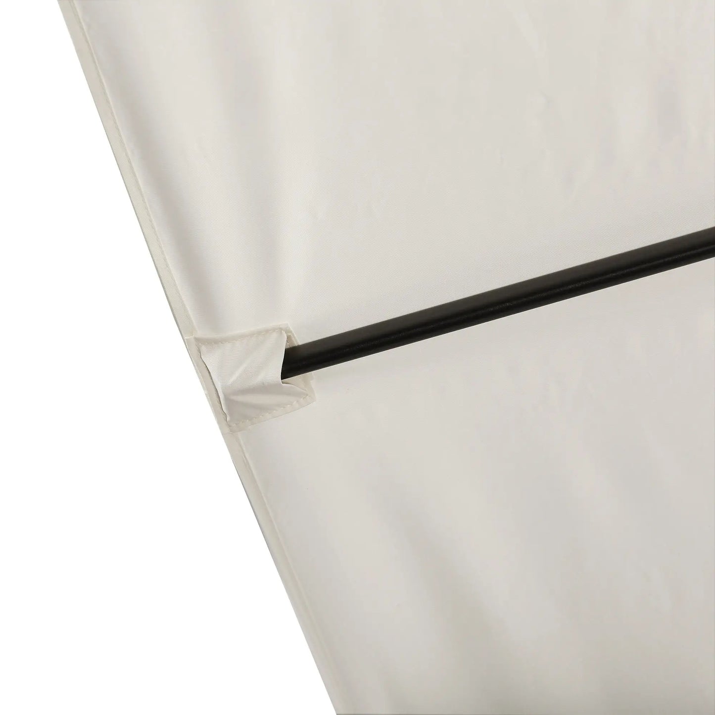 Outsunny 8'x8' Square Patio Hanging Offset Umbrella, Outdoor Cantilever Parasol w/ Cross Base, Cream White