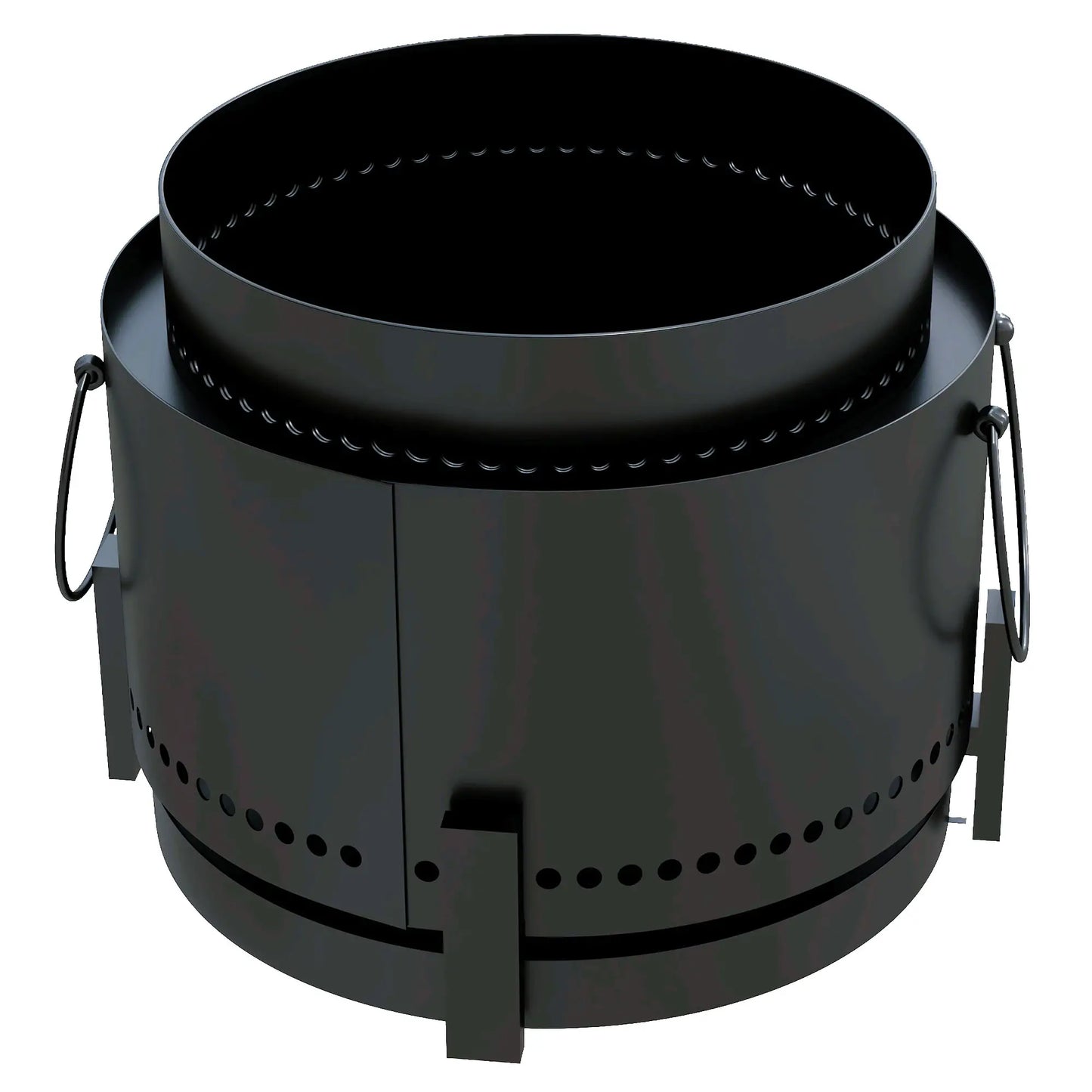 Smokeless Fire Pit with Ash Catcher, Portable Wood Burning Firepit with Poker for Garden Camping Bonfire Party, Black