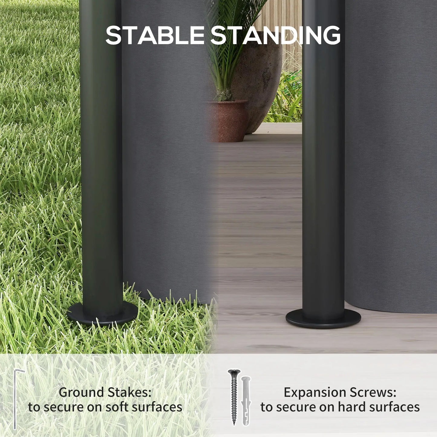 10' x 13' Outdoor Gazebo with Curtains and Solar-Powered LED Lights, Double Roof Patio Gazebo Canopy Shelter