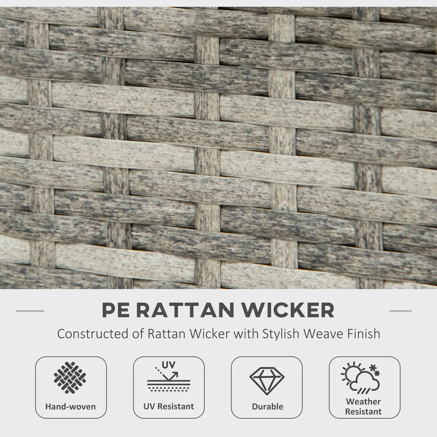 28 Inch Propane Fire Pit Table, 40,000 BTU Rattan Gas Fire Pit Table with Rain Cover, Mesh Lid, Lava Stone, Mixed Grey