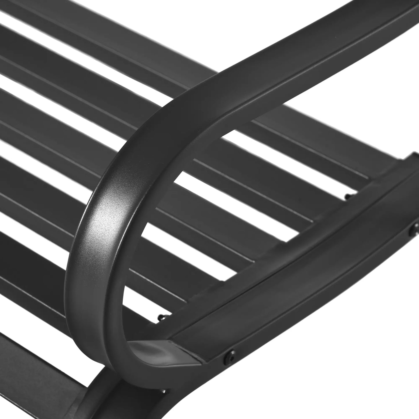 2 Seater Garden Bench, Metal Outdoor Bench for Yard, Lawn, Porch, Black