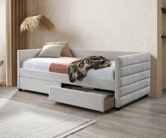 Mona Single Day Bed 83"L 42"W 30"H in Light Grey