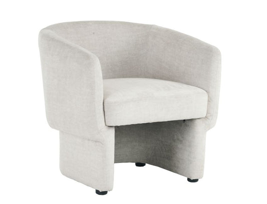 Modern, bucket-style accent chair in Beige
