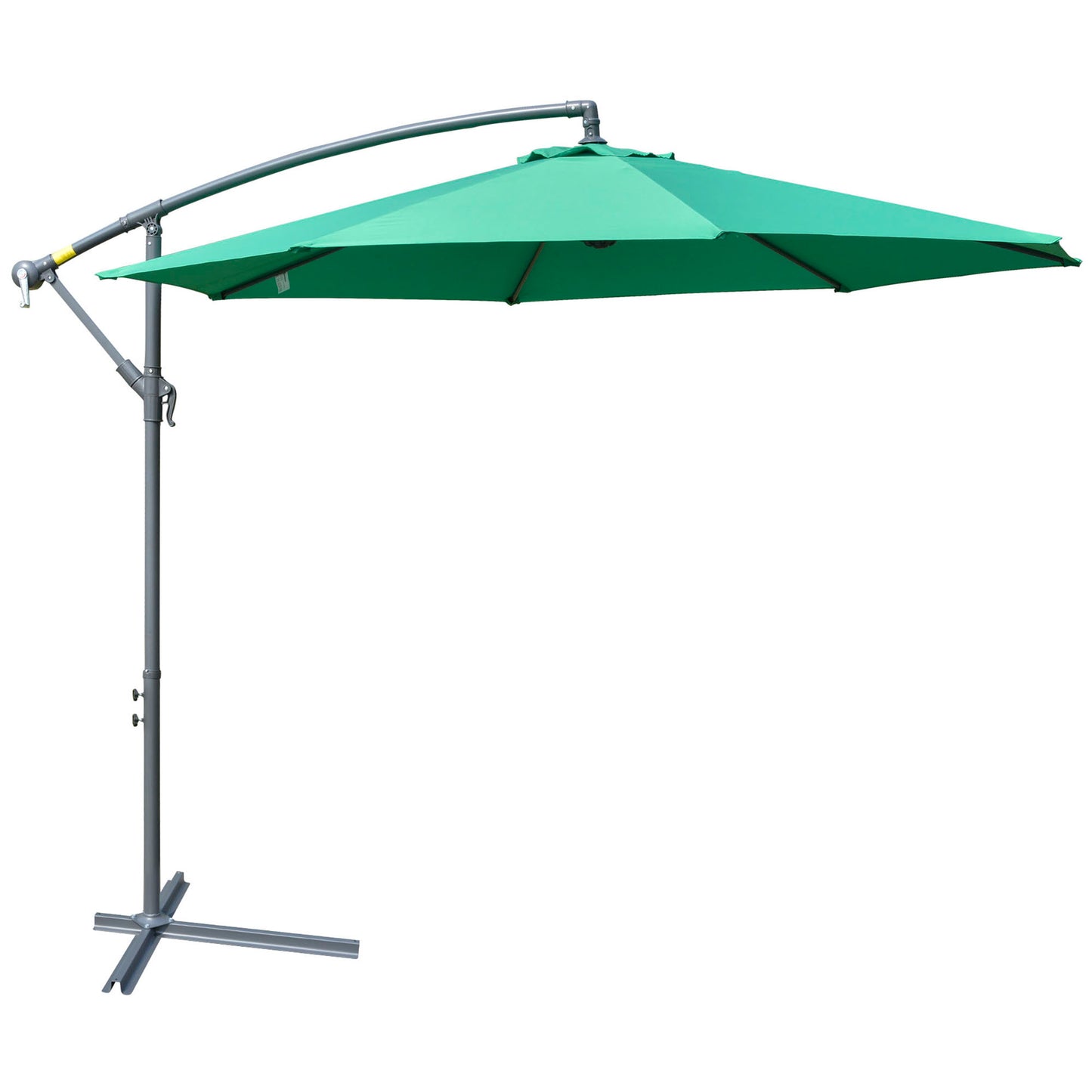 Outsunny 10ft Garden Parasol Sun Shade Patio Banana Hanging Rattan Set Umbrella Cantilever Green