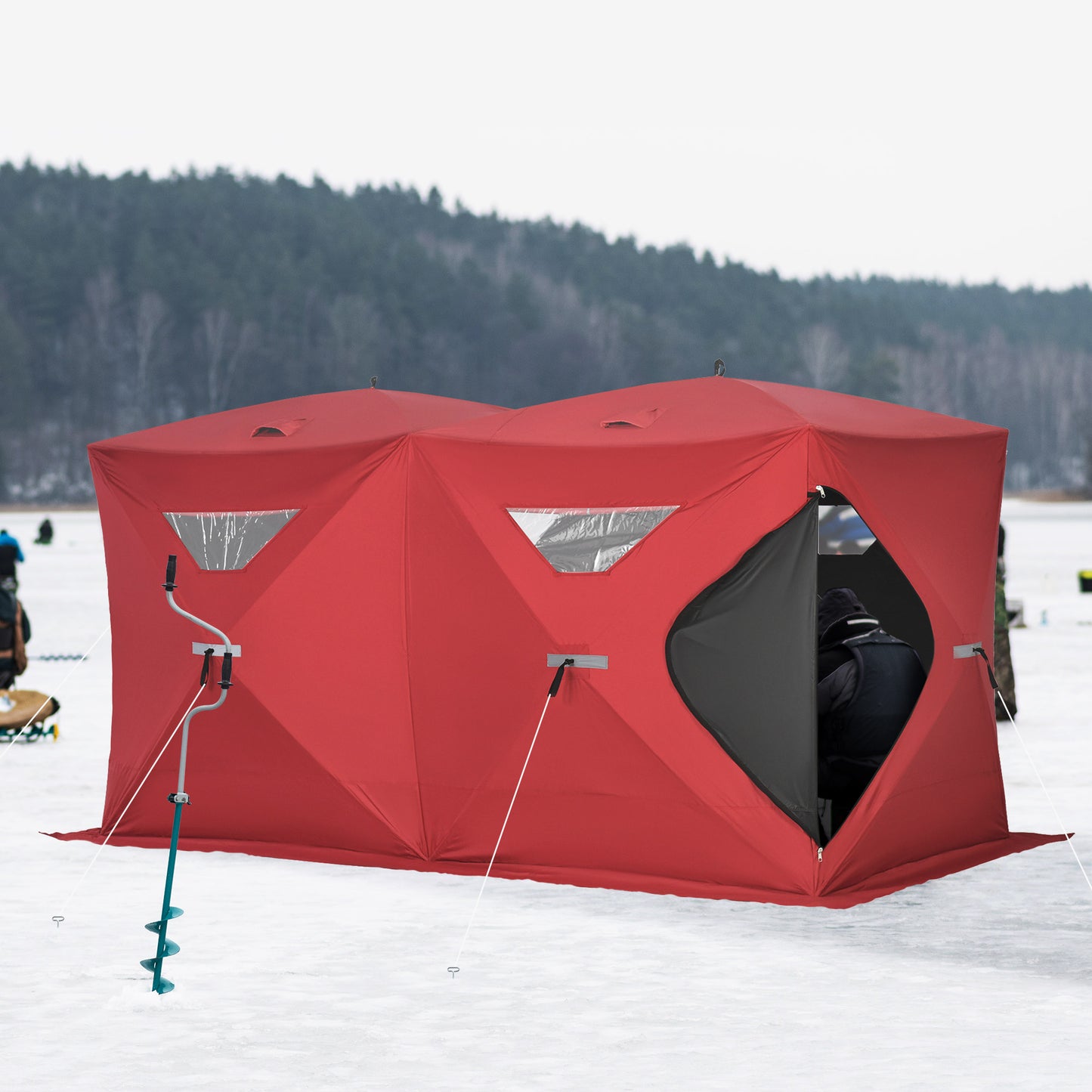 5-8 Person Pop-up Ice Fishing Shelter, Portable Ice Fis