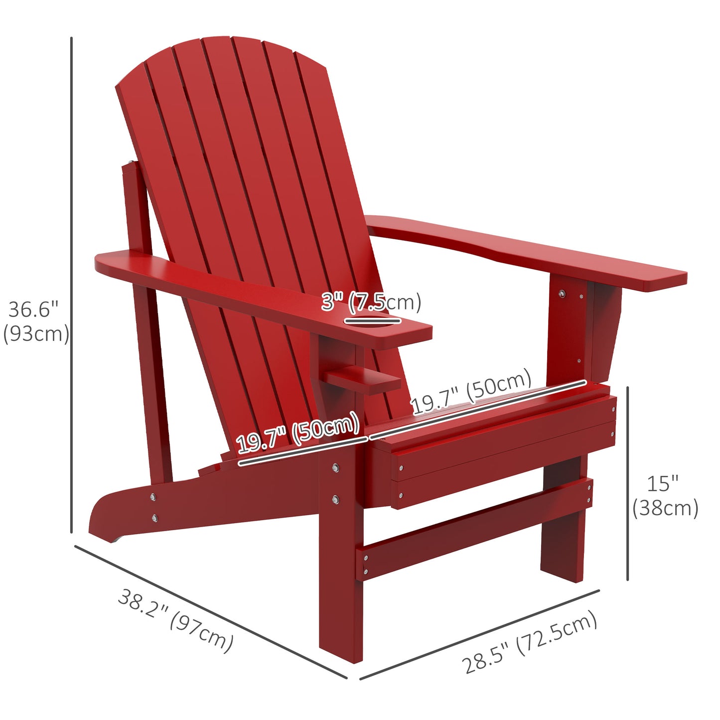 Classic Adirondack Chair, Muskoka Chairs in Red