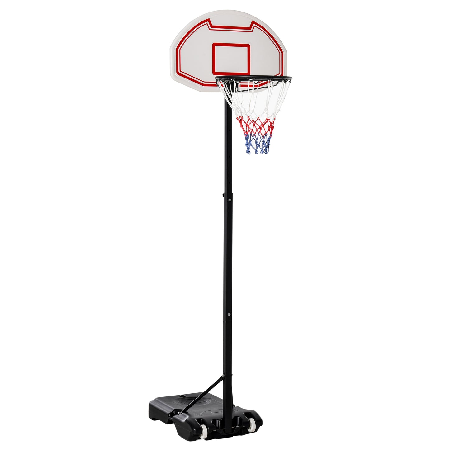 Adjustable 6.3-8.2ft Basketball Hoop System Outdoor Indoor Junior Basketball Stand Team Sport for Kids Youth W/ Wheels for Easy Removable