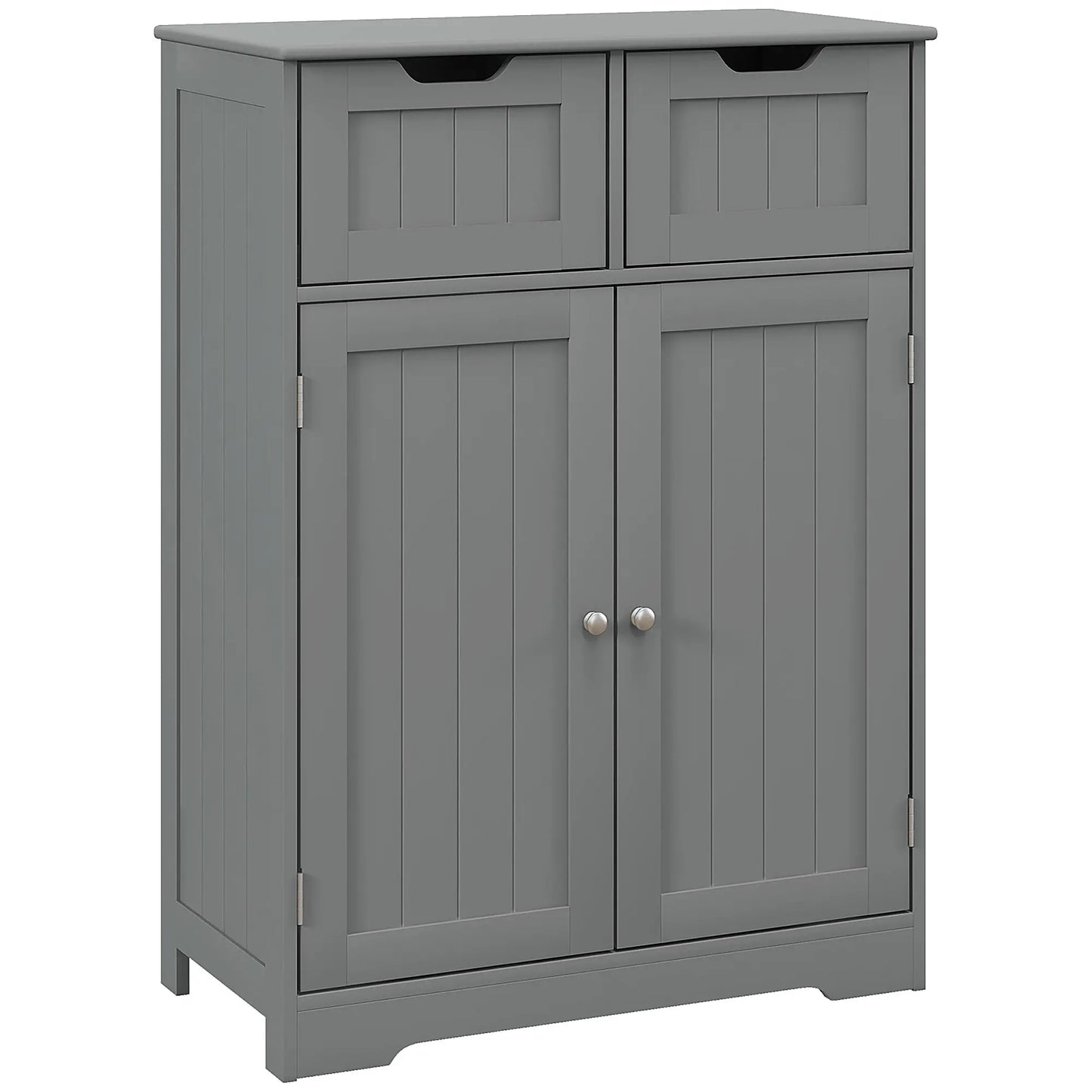 Entryway or  Bathroom Storage Cabinet with 2 Drawers, Adjustable Shelf in Grey