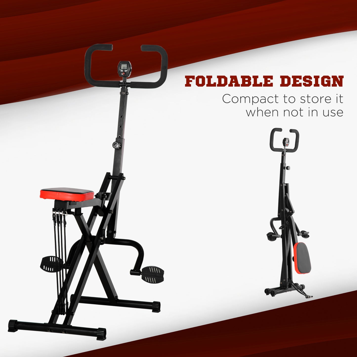 Squat Machine, Foldable Db Method Machine, Glutes Workout Equipment with Adjust Fitness Levels and LCD Monitor