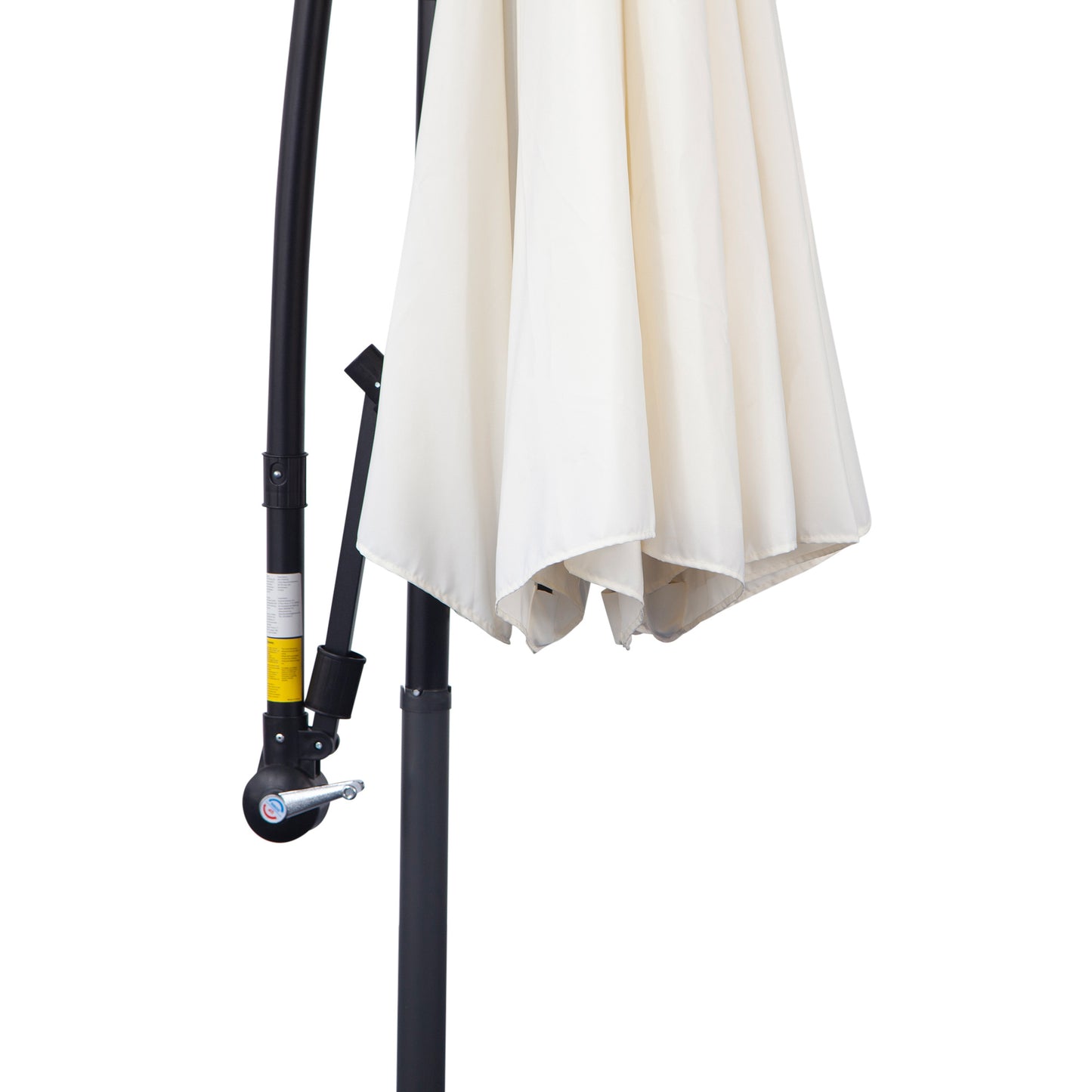 9.7ft Offset Patio UmbrellaCantilever Parasol with Crank Handle, 8 Ribs and Cross Base for Outdoor, Sun Shade, Cream