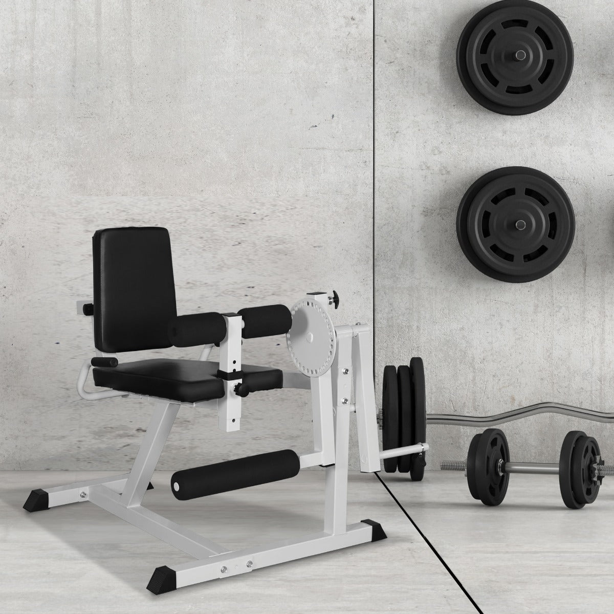 Seated Leg Extension Machine, Adjustable Leg Machine with Plate Loaded, Leg Rotary Extension, Home Gym Weight Machine