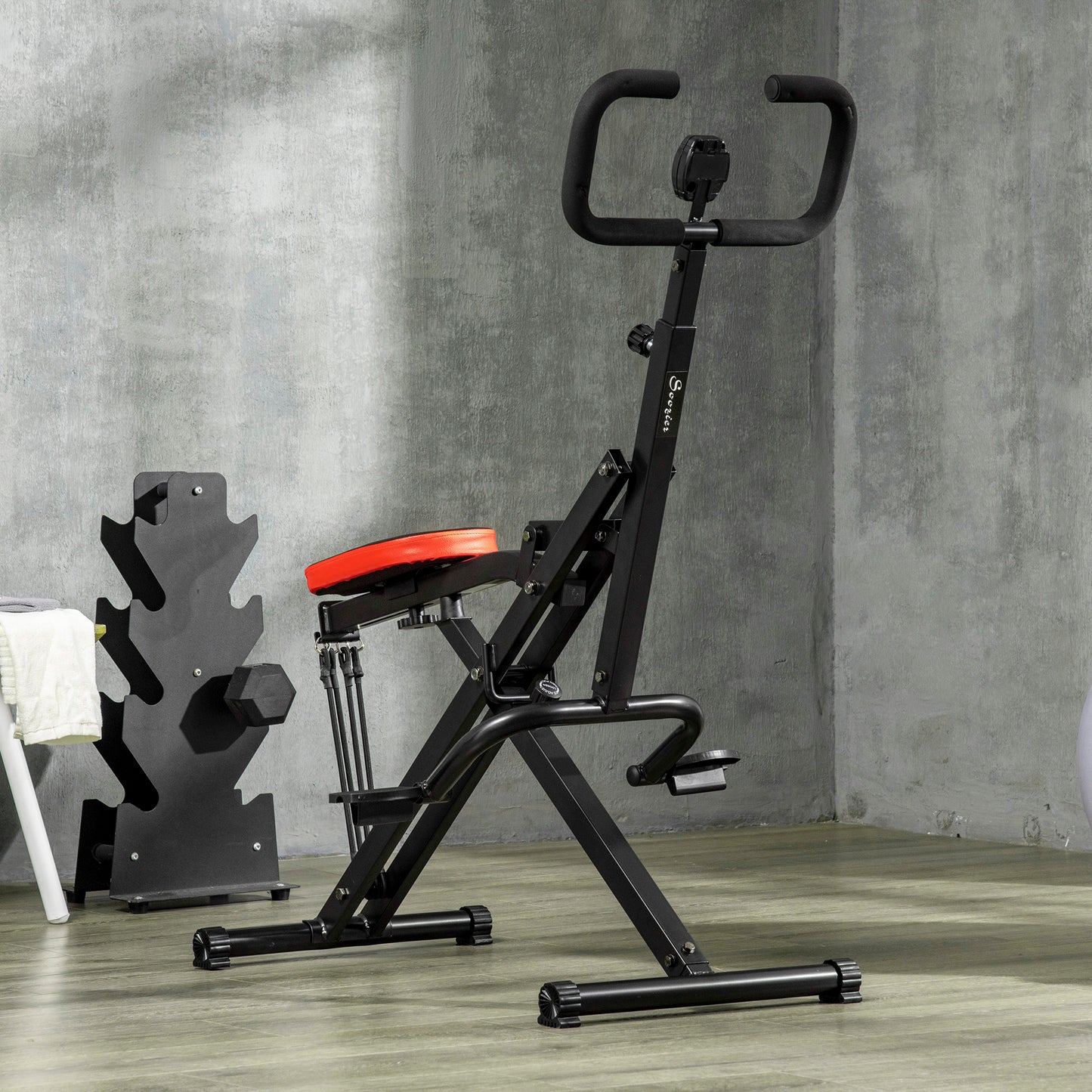 Squat Machine, Foldable Db Method Machine, Glutes Workout Equipment with Adjust Fitness Levels and LCD Monitor