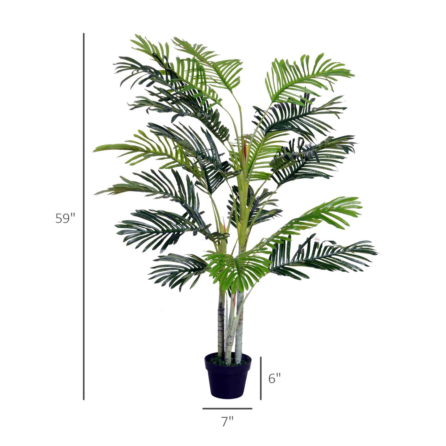 59" Artificial Palm Tree Indoor Decor Tropical Green Plant Home Office