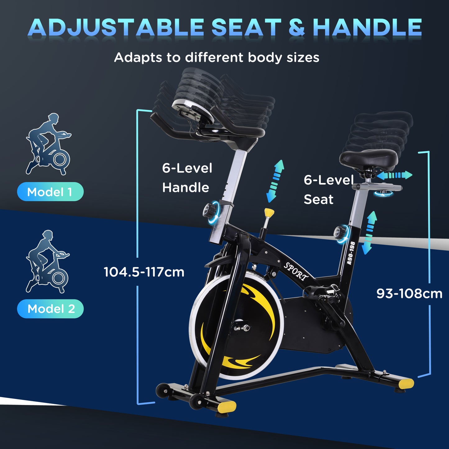 Stationary Magnetic Exercise Bike, Belt Drive Training Bicycle, Indoor Cardio Workout Cycling Bike for Home Gym, Adjustable Magnetic Resistance with LCD Monitor